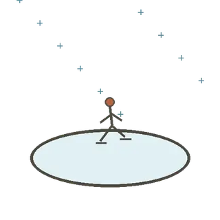 Winter skating, animated illustration