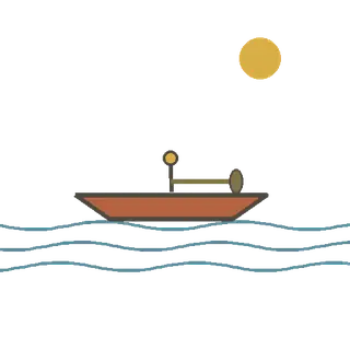 Wolastoq by canoe, animated illustration