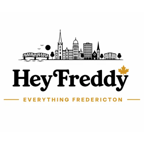 Hey Freddy logo with Fredericton skyline: Everything Fredericton