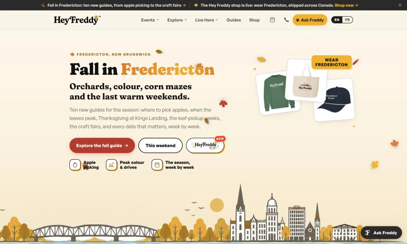 The Hey Freddy website home page